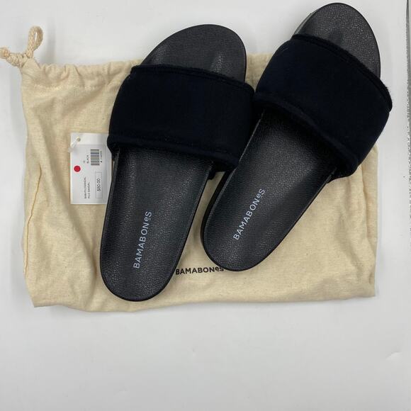 Bamabones Pilo Slide Sandals in Black Size 9 / 10 NEW NWT - Picture 7 of 7